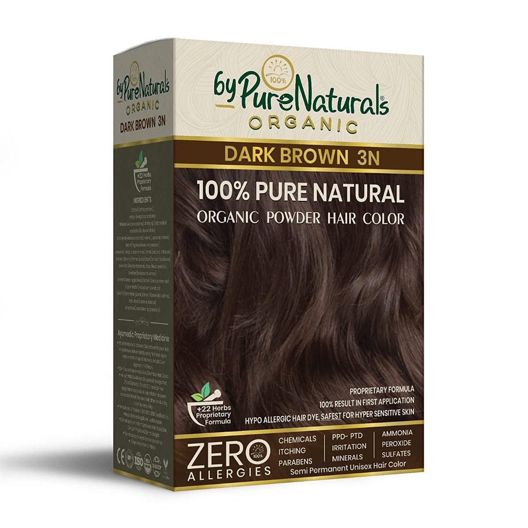 Organic Powder Dark Brown Hair Color for Men & Women